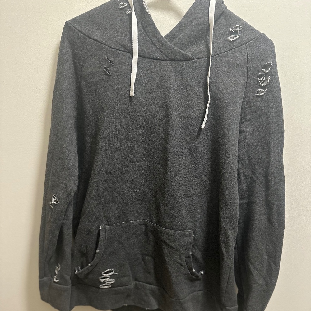 Distressed hoodie size large Chelsea deboer  by Lily & Lottie